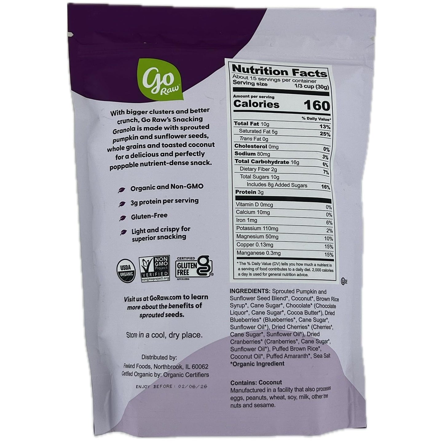 Go Raw Organic Snacking Clusters, Cherry Berry Chocolate Chunk (16 Ounce)