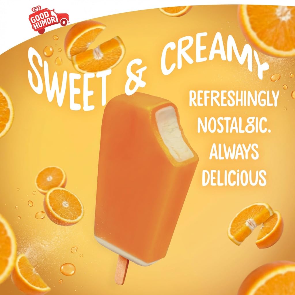 Good Humor Ice Cream Bars For a Delicious Frozen Dessert Creamsicle Just 100 Calories Per Bar 16.5 oz 6 Count