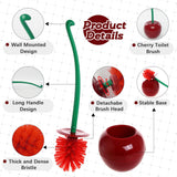 Creative Toilet Brush with Holder Bowl&Long Handle, Household Bathroom Cleaning Tool Cleaner and Base for Storage&Organization, Thick Bristle for Deep
