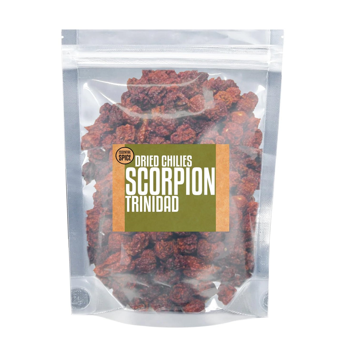Essential Spice Dried Trinidad Scorpion Chilies - Fiery, Fruity Heat with Intense Sting - Whole Dried Pods for Extreme Hot Sauces, Stews, Marinades