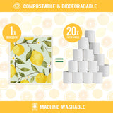 Morigins Mixed Fruit Swedish Kitchen Dishcloths Reusable Dish Towels Absorbent and Fast Dry Cleaning Cloths for Kitchen Cleaning Wipes 6 Pieces