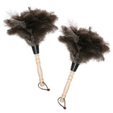 Midoneat Natural Gray Ostrich Feather Duster,2 Packs,Car Duster Interior/Exterior Cleaner, Cleaning for Blinds Kitchen Keyboard Office, Smart and Soft