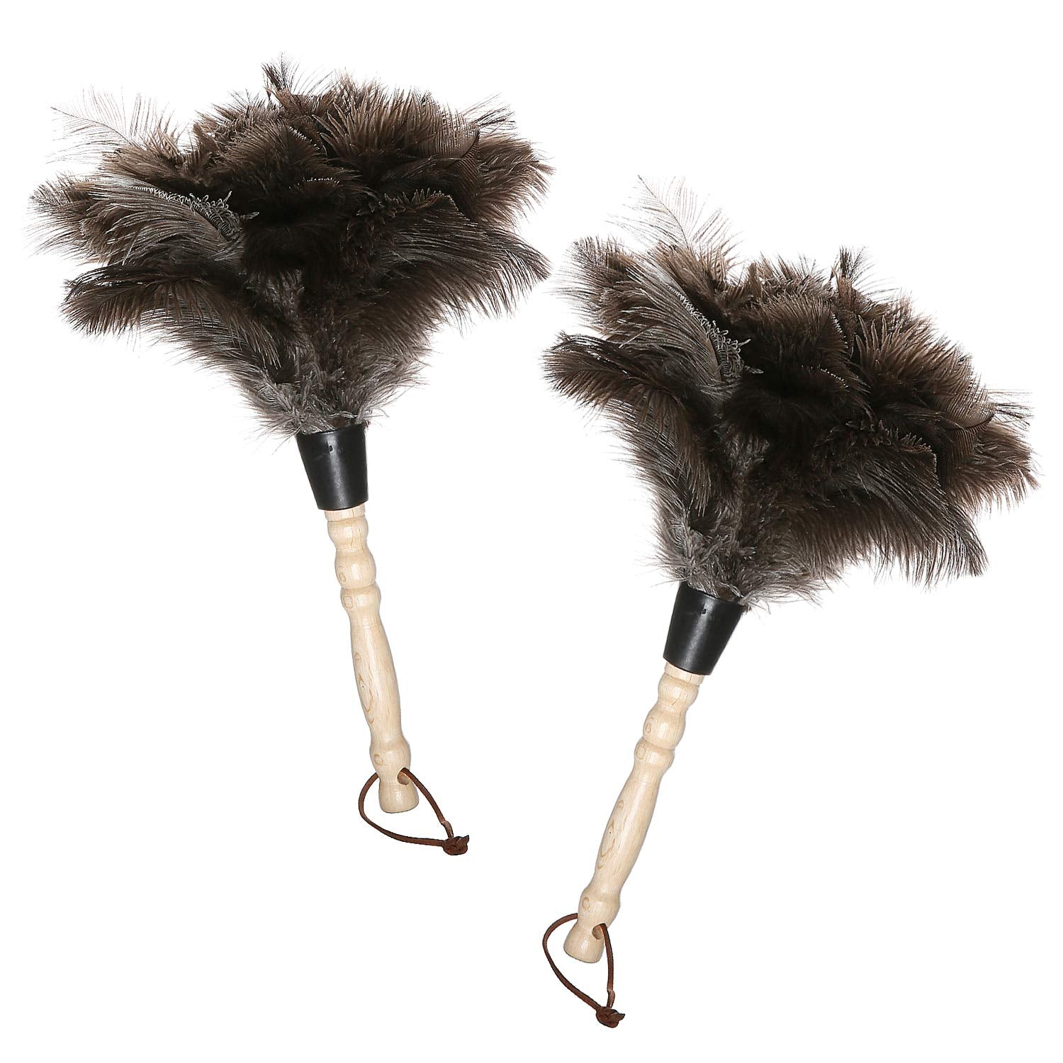 Midoneat Natural Gray Ostrich Feather Duster,2 Packs,Car Duster Interior/Exterior Cleaner, Cleaning for Blinds Kitchen Keyboard Office, Smart and Soft