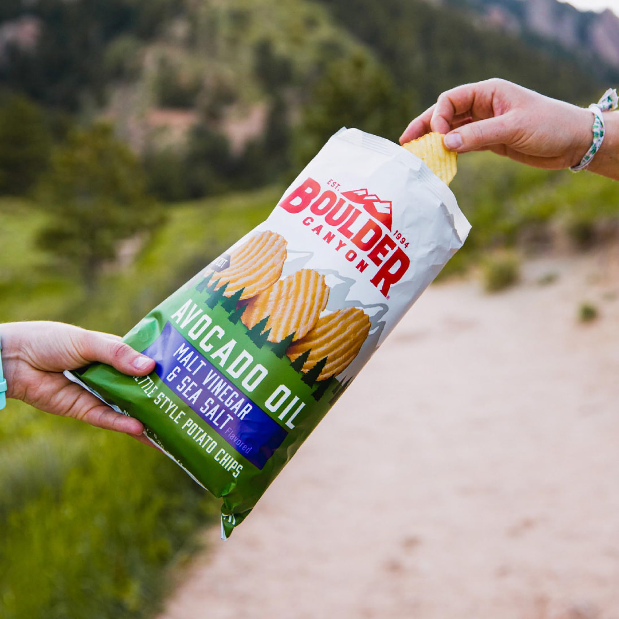 Boulder Canyon Kettle Cooked Potato Chips Wavy Cut 5.25 oz. Bag Count -Crunchy Chips Cooked in 100 Great for Lunches or Snacking on the Go, Malt
