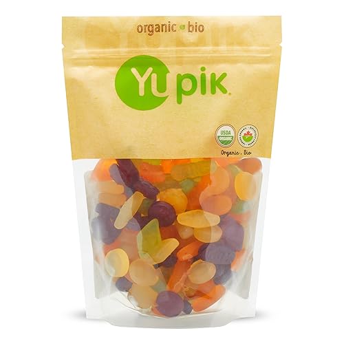 Yupik Organic Veggie Wine Gums, Gelatin-Free, 1.1 lb (17.6 oz), Gluten-Free, Vegan, Non-GMO, Natural Colors & Flavors, Made from Fruit Juice, Sweet