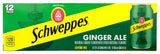 Schweppes Ginger Ale Soda, 12 fl oz cans, 12 pack