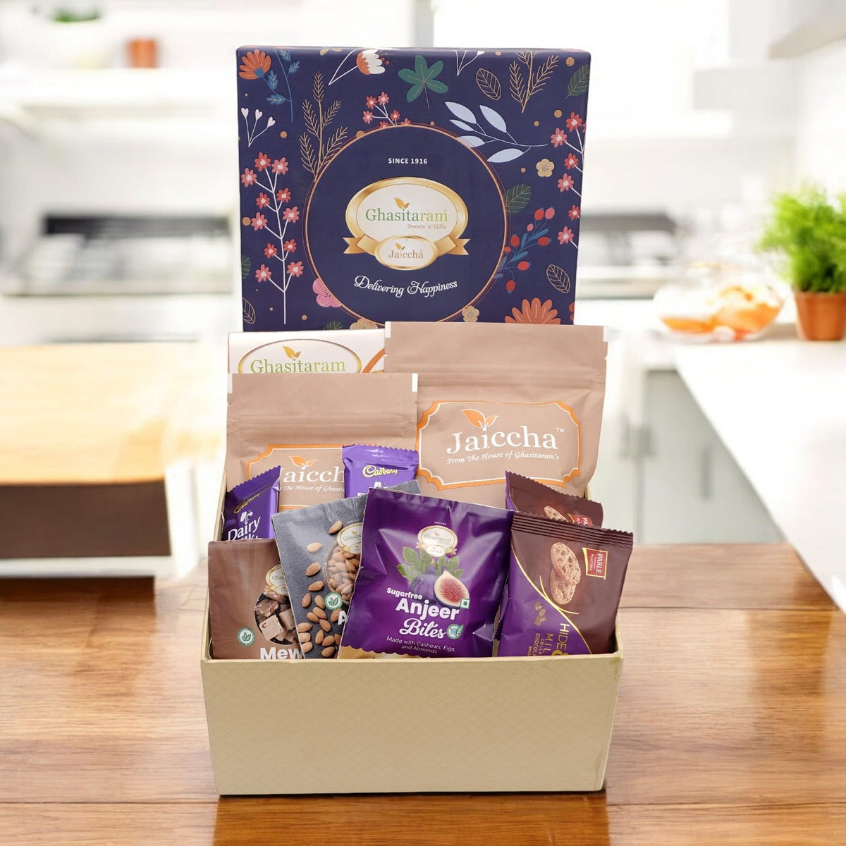 Ghasitaram Gifts Jaiccha Ghasitaram Hamper Box with Sweets with besan barfi |Gift