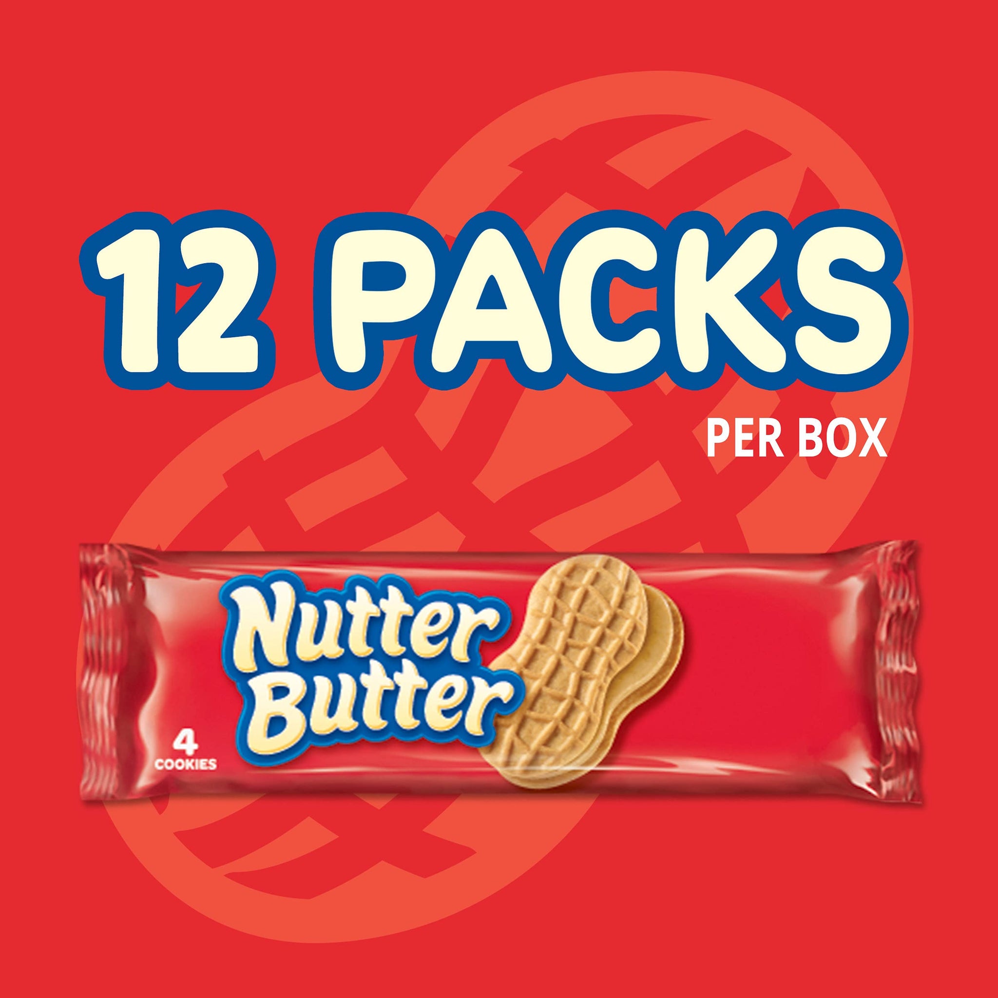 Nabisco, Nutter Butter, Peanut Butter Sandwich Cookies, 12 Count, 16.7oz Box (Pack of 2)