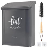Perfnique Magnetic Lint Bin for Laundry Room with Lint Brush, Wall Mounted Lint Holder Trash can with lid for Dryer, Modern Farmhouse Rustic Metal