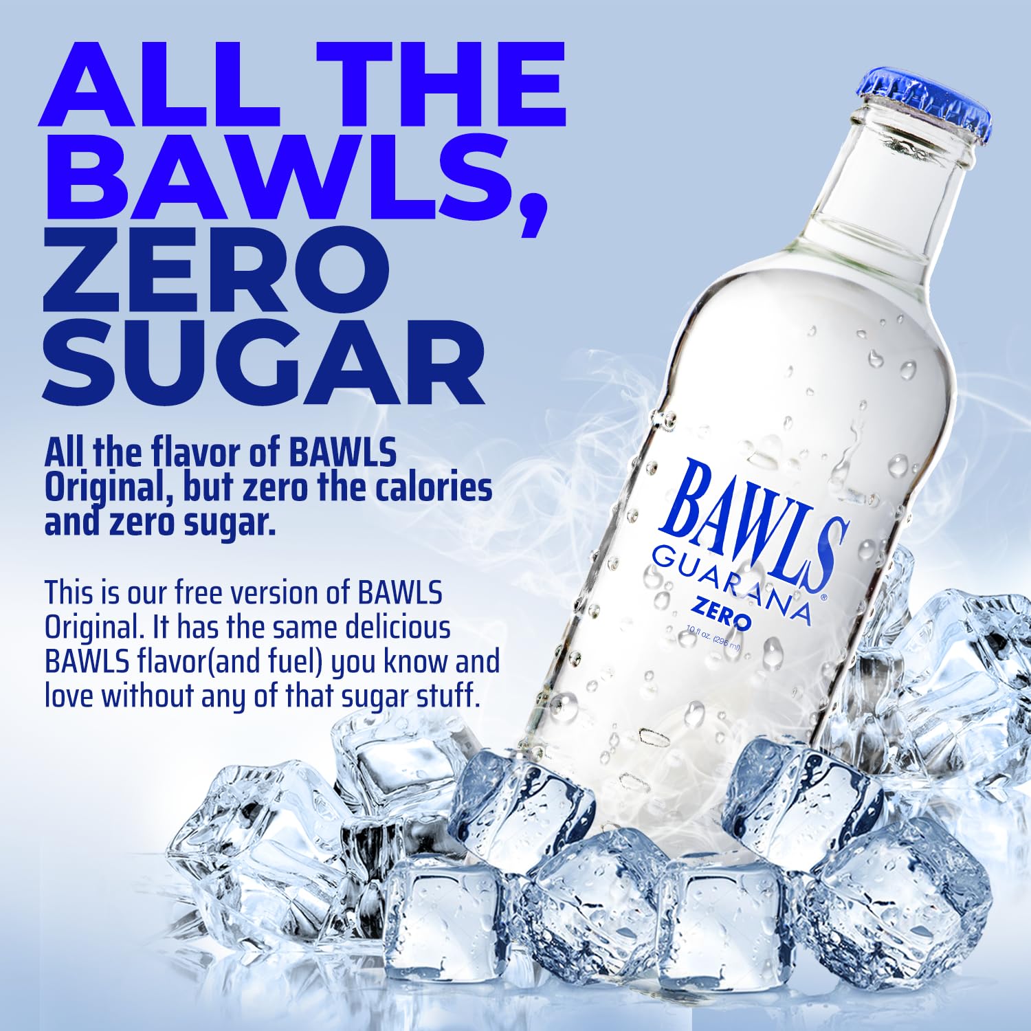 BAWLS Guarana Zero, BAWLS Guarana Drink, Guarana Soda, Guarana Fueled Soda for Energy, High Energy Caffeinated Drink, 10oz 12 Pack Glass Bottles