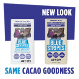 Blue Stripes - Pure Dark Whole Cacao Chocolate Bars, 70% Cacao Bar, Healthy Chocolate, Vegan, No Refined Sugar, Non GMO, Gluten Free, 2.1 OZ