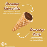 Muddy Bites Waffle Cone Snacks Bite Sized Chocolate Filled Waffle Cones for Snack or Dessert, Hot Cocoa, Made with Cane Sugar, Non-GMO, Kosher (Hot