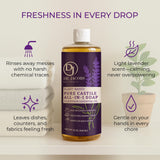 Dr. Jacobs Naturals Lavender Castile All-in-One Cleaner and Soap - Plant-Based Formula for House Cleaning Floors and Appliances - Gentle on Skin