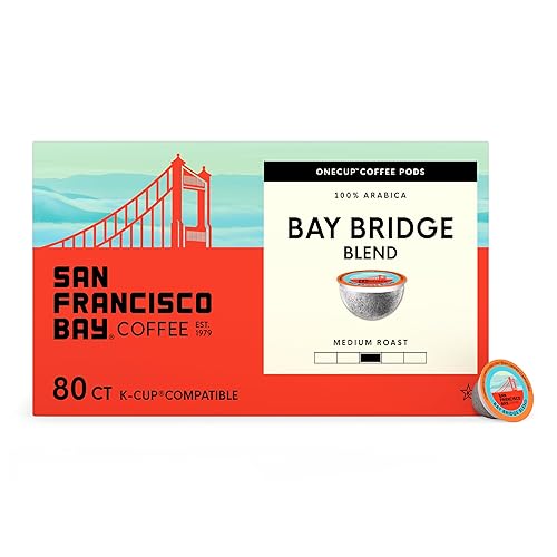 San Francisco Bay K-Cup Coffee Pods, Bay Bridge Blend (80 ct), Medium Roast, Commercially Compostable Single-Serve Coffee Pods