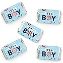 Big Dot of Happiness Ahoy It’s a Boy - Mini Candy Bar Wrapper Stickers - Nautical Baby Shower Small Favors - 40 Count