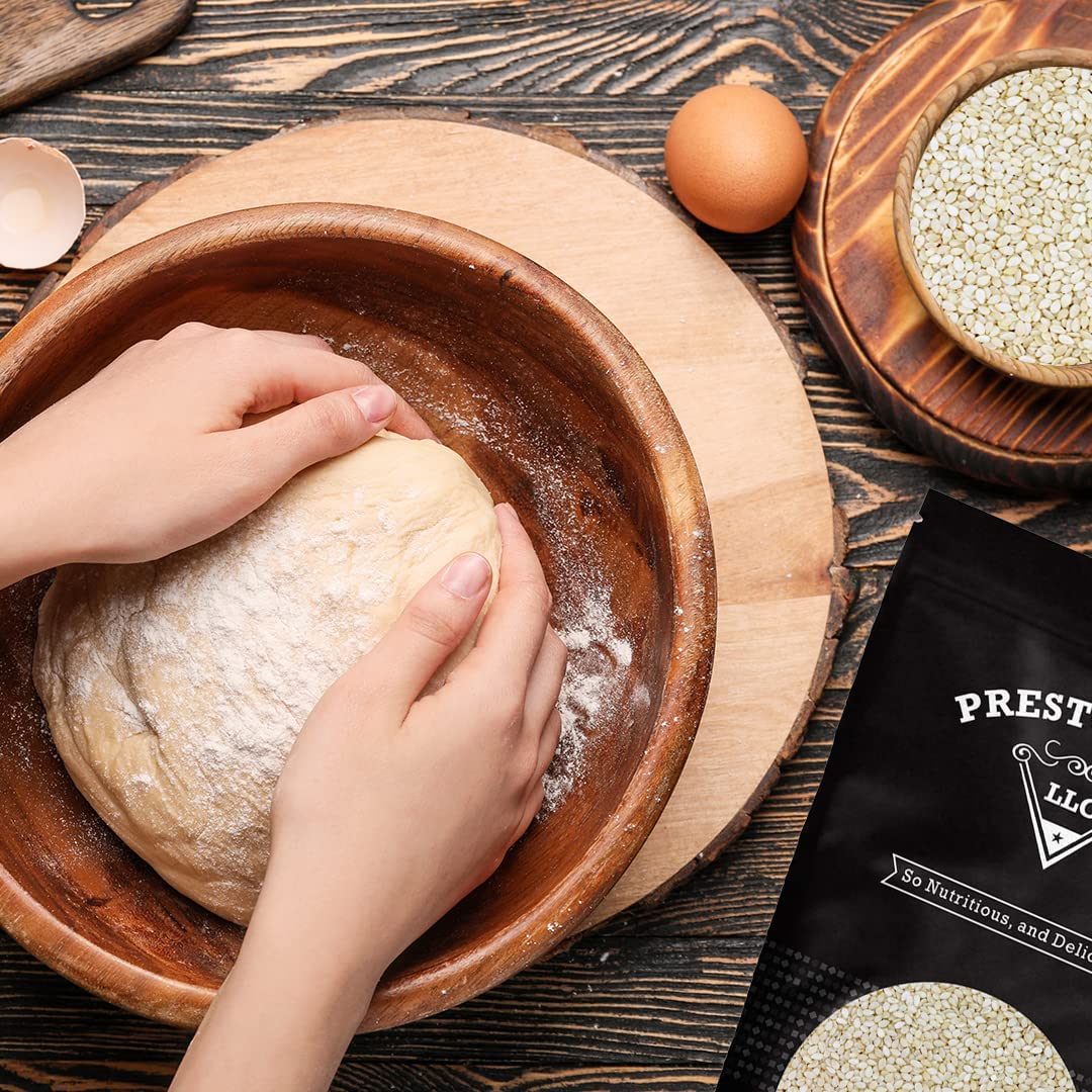 Sesame Seeds, Hulled, Blanched, Delectable, Yummy, Rich, Flavorful, Delicious, Nutty Flavor, Super Baking Useful, High Nutrition, Packed in a 2 lbs