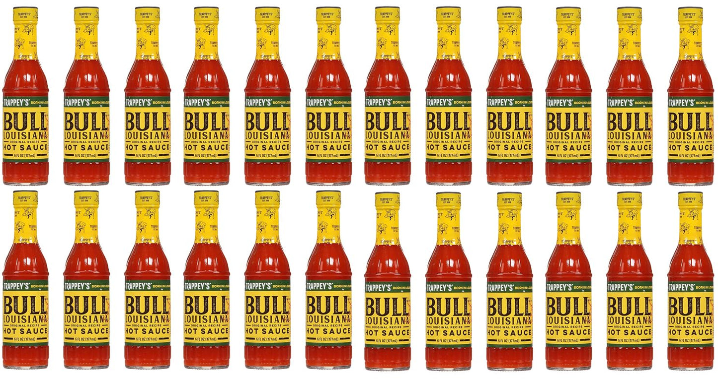 24 Pack Bull Brand Louisiana Hot Sauce, 6 Ounce