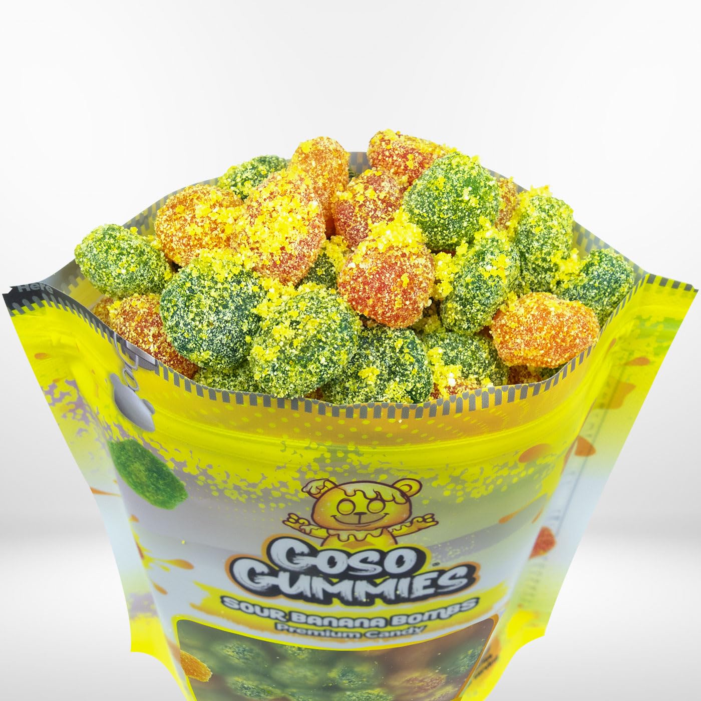 Goso Gummies Sour Banana Bombs - 6oz Bag - Sour Banana Juice-Filled Candy - Viral Premium Candy Snack