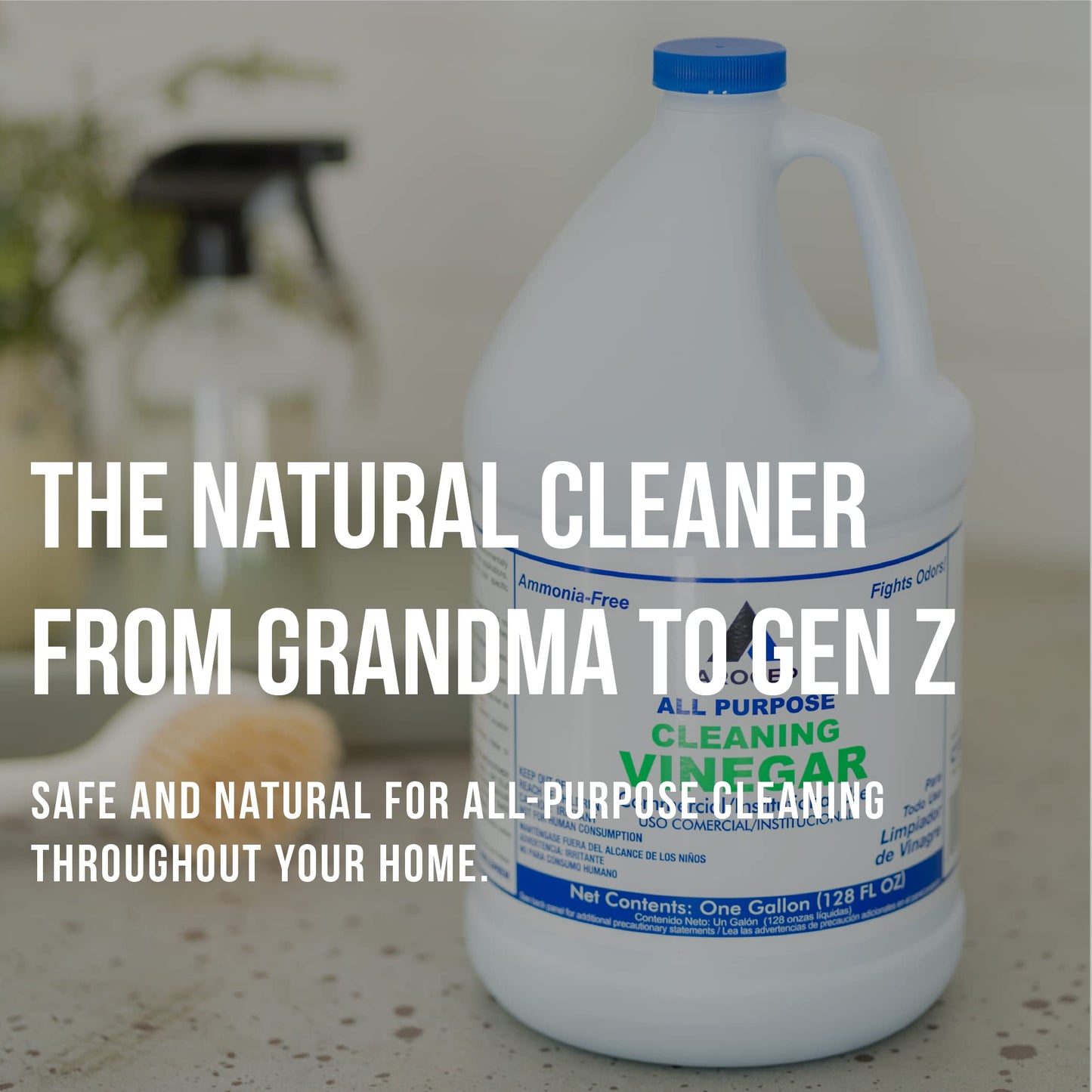 CPDI All-Purpose White Vinegar Cleaning Solution, 1 Gallon, Multi-Surface Cleaner for Hard Water Stains, Bathroom and Kitchen Surfaces, and Clothes