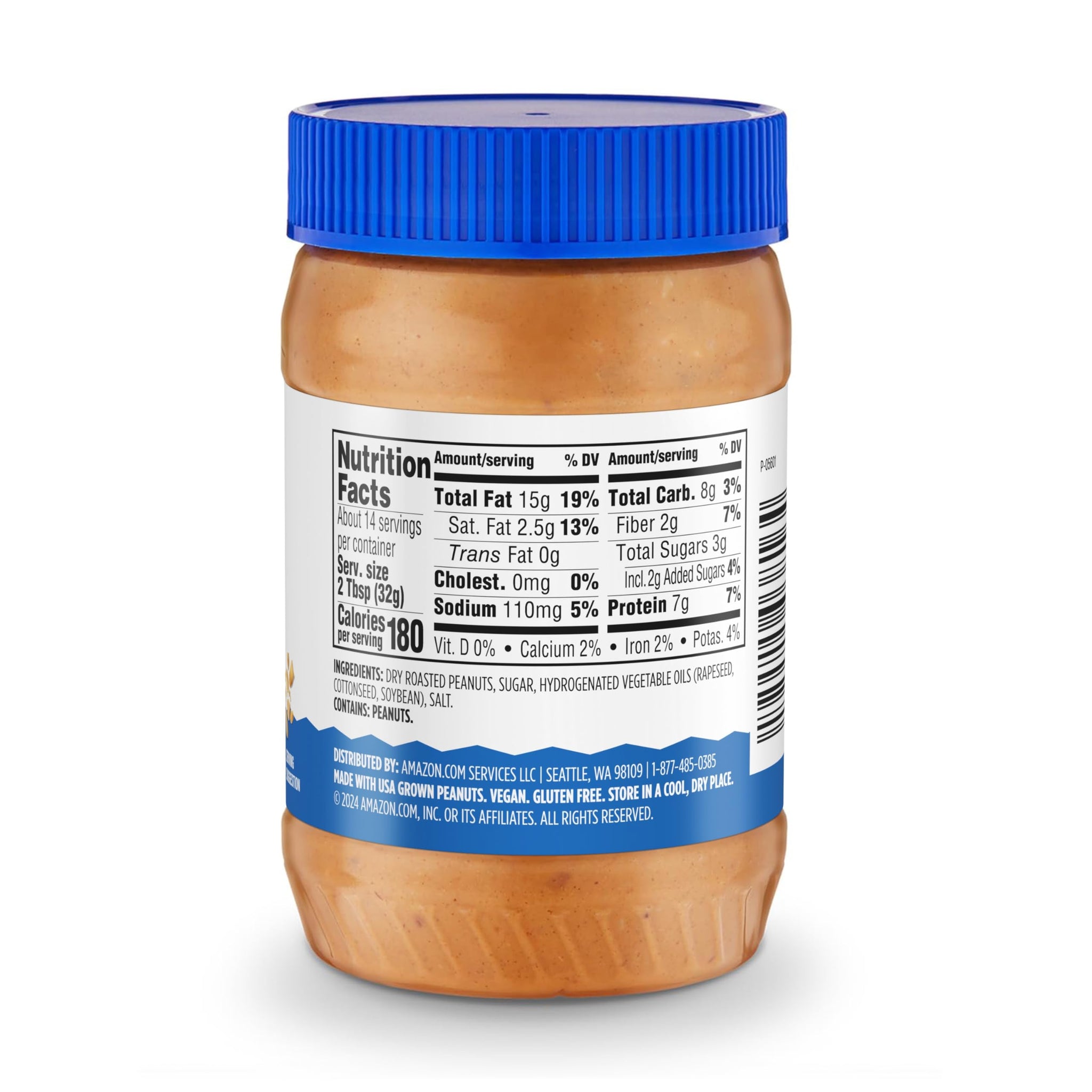 Amazon Grocery, Crunchy Peanut Butter, 16 Oz