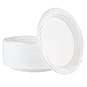 100 Count Disposable 7 Inch White Plastic Plates