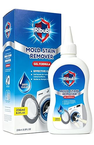 Ribub Mold Stain Remover Gel Heavy Duty Household Cleaning Gel for Washing Machine Seals, Fridge Gaskets, Bathroom & Kitchen Tile Grout, Sinks, Shower