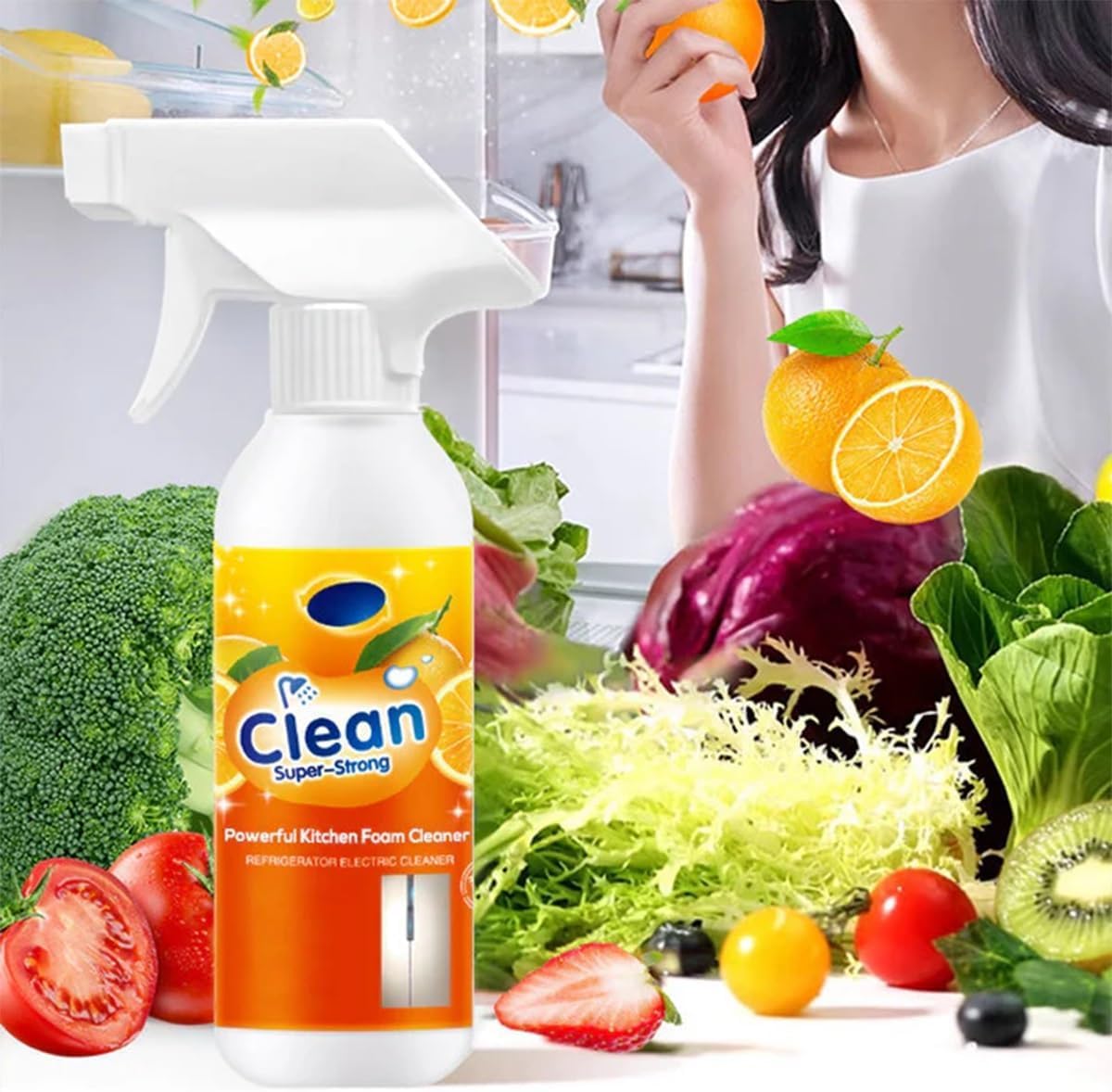 Yiushing Powerful Kitchen Foam Cleaner, Upgraded Multi-purpose Bubble Cleaning Spray, Kitchen Foaming Degreaser, For Range Hood, Oven, Icebox