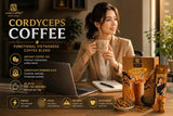 Laura Cordyceps Mushroom Coffee, Vietnamese Instant Coffee 3 in 1, Energy Focus Coffee Mix, 10 Sachets, Strong Coffee Flavor