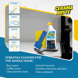 Cerama Bryte - Cooktop Cleaning Kit - Includes 10 oz. Bottle of Cerama Bryte Cooktop Cleaner, 2 Cleaning Pads, 1 POW-R Grip Pad Tool and 1 Scraper