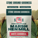 Marsh Hen Mill Stone Ground White Cornmeal | Heirloom Corn Flour | All Purpose Flour For Baking & Cooking | Versatile & Consistent Results | Grown on