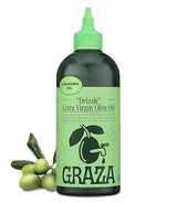 Graza Drizzle Extra Virgin Olive Oil, Finishing Oil - High Polyphenol Early Harvest EVOO Finishing Oil in a Squeeze Bottle - Single Farm Olives from