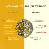 Teabox Premium Darjeeling Green Tea With Chamomile Flowers | 100% Whole Leaf & 0% Bitterness | Green Tea From The Himalayas | 25 Tea Bags (Low