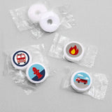 Fired Up Firefighter Truck Party Favors - Round Candy Stickers - 108pc