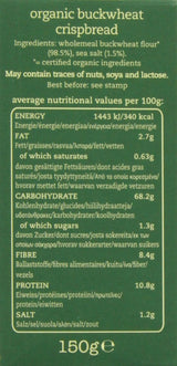 Amisa Organic Gluten Free Crispbread - Buckwheat (150g) - Pack of 2