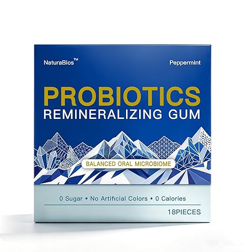 Remineralizing Chewing Gum with Nano Hydroxyapatite, Probiotics and Xylitol, Aspartame Free Oral Care Gum for Enamel Strength Support, Brighter