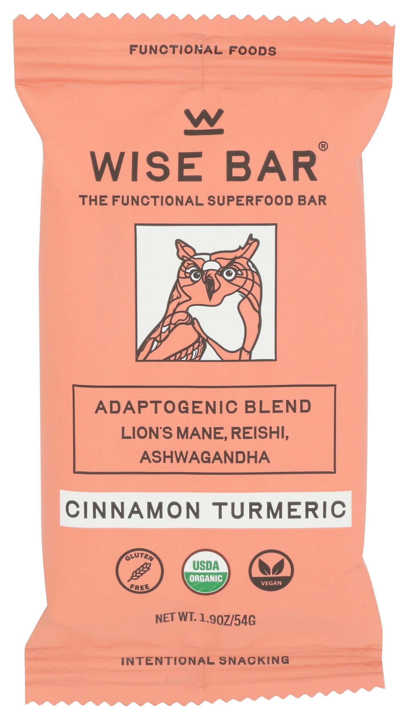 Wise Bar, Mushroom Bar Cinnamon Turmeric Organic, 1.9 Ounce
