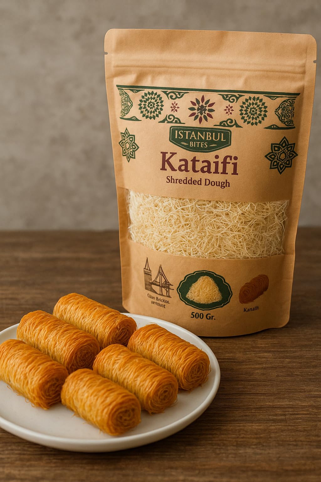 Istanbul Bites Premium Shredded Kataifi Dried Phyllo Dough | 170Gr. (0.38 lb) | Turkish Kadayif for Kunafa, Baklava & Viral Dubai Pistachio Chocolate