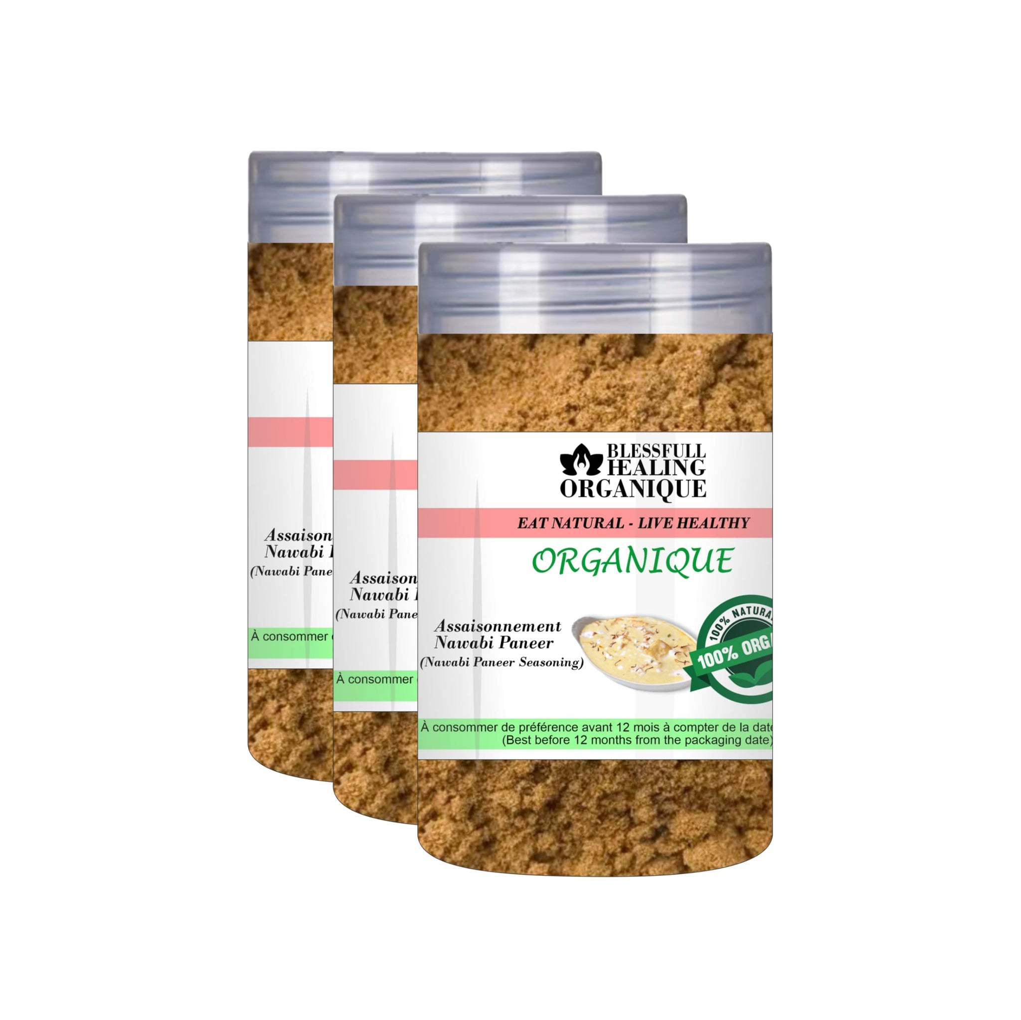 Blessfull Healing Organic Nawabi Paneer Masala 100 Gram (3.52 oz) Each (Pack Of 3) = 300 Grams, Vegan