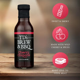 TD's Brew & BBQ "CHERRY CHIPOTLE" Sauce/tds brew and bbq/cherry/chipotle/sweet/smokey/spicy/bbq sauce/barbecue