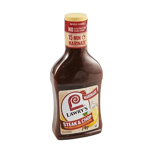 Lawry's Steak & Chop with Garlic & Cracked Black Pepper Marinade, 12 fl oz