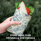 Akeeko Reusable Beeswax Food Wraps - Assorted 9 Packs, Reusable, Plastic-Free Food Storage, 5 Small, 2 Medium, 1 Large, 1 Extra Large Wraps
