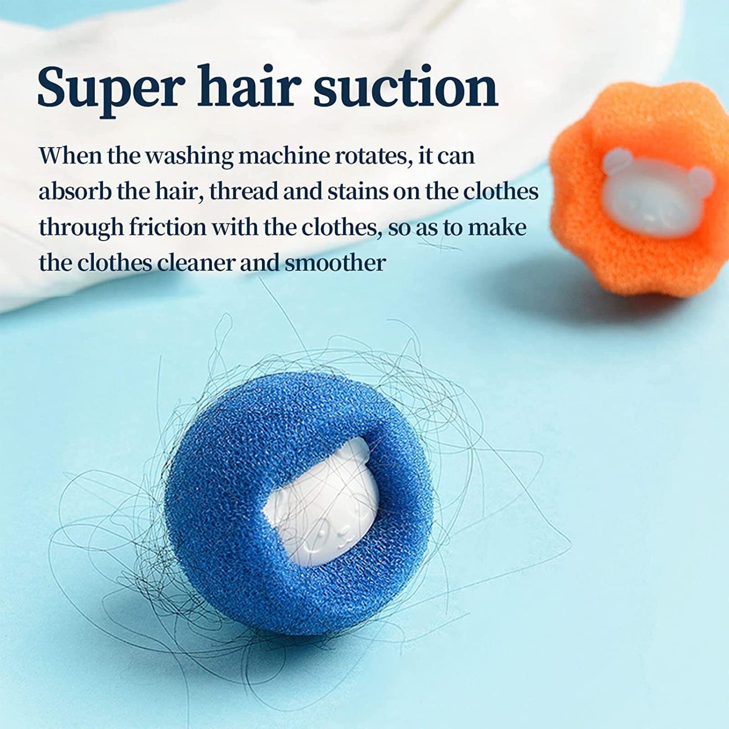 GHKAEYC 3PCS Reusable Hair Remover Washing Machine Laundry Ball Dryer Ball for Clothing Dog Cat Pet Hair Remover (Blue), 5cm