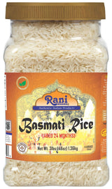 Rani Platinum White Basmati Rice Extra Long Aged 48oz (3lbs) 1.36kg PET Jar ~ All Natural | Gluten Friendly | Vegan | Indian Origin | Export Quality