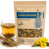 Leckar Cough Season Herbal Tea - Natural Respiratory Support Blend with Mullein, Thyme & Echinacea - Soothes Sore Throat & Hoarse Voice - Lung Health
