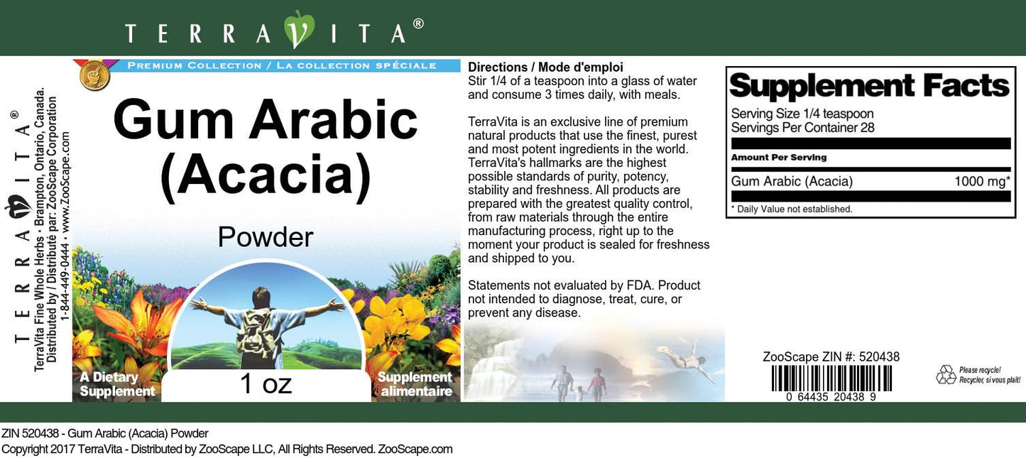 Gum Arabic (Acacia) Powder (1 oz, ZIN: 520438)