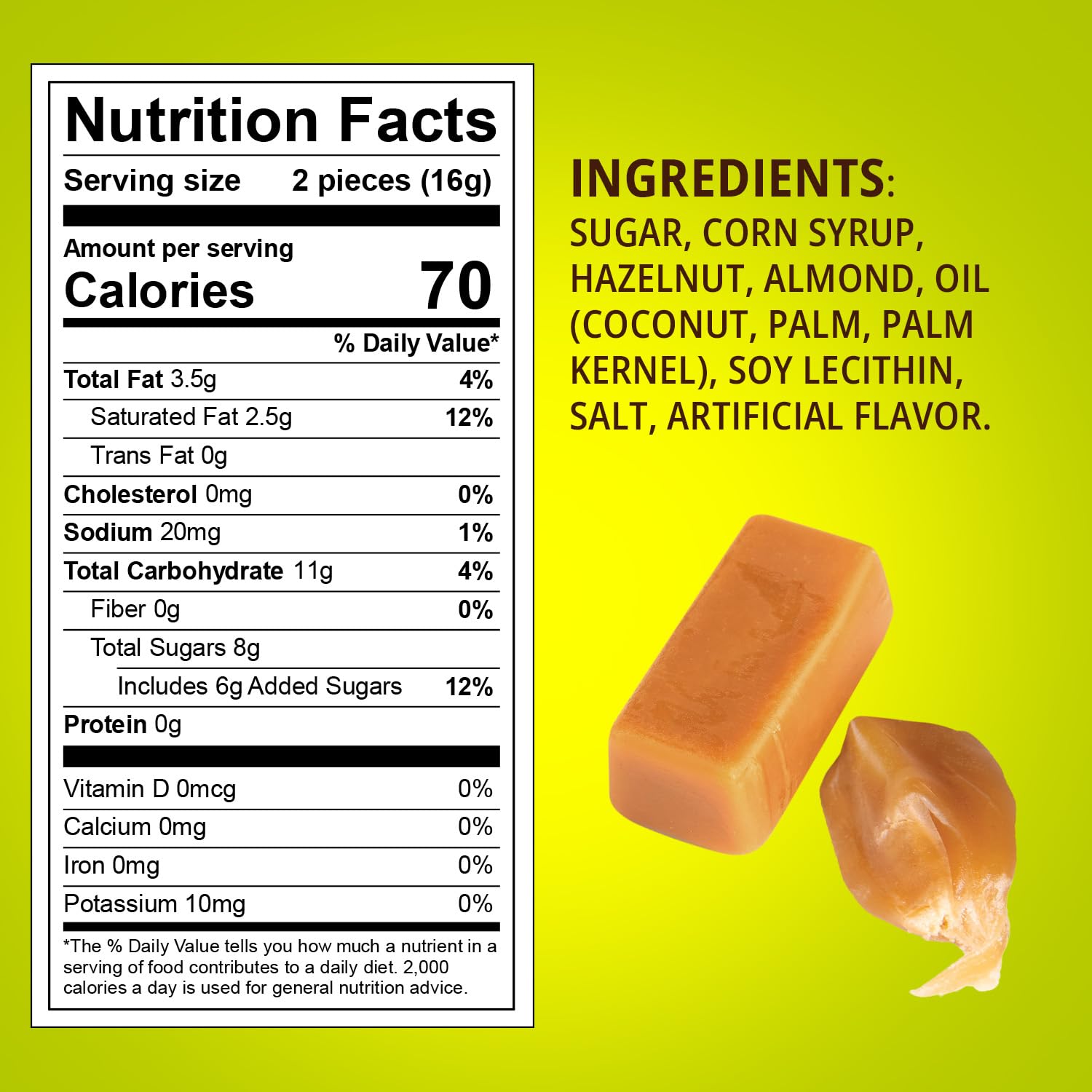 PARDAS Caramel Cream Candy, 7oz Bag, 2 Pack of Caramels Individually Wrapped, Ideal Kosher Candy for Desserts, Parties, Lunchboxes and Holiday