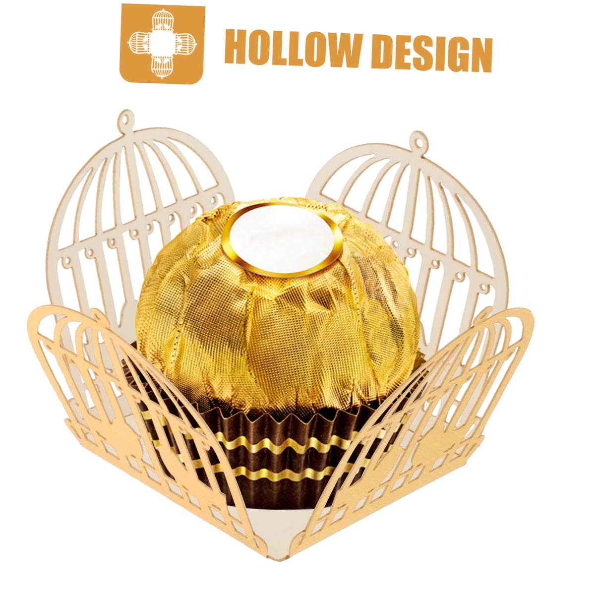 Didiseaon 50Pcs Hollow Out Bird Cage Chocolate Wrappers Decorative Candy Packaging Paper for Weddings Parties and Celebrations Reflective