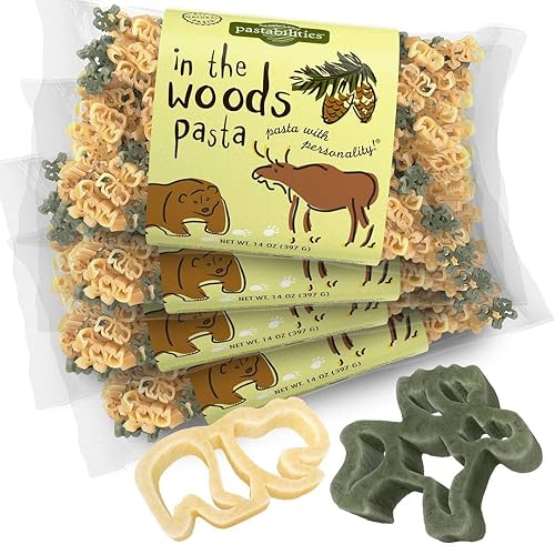 Pastabilities Fun Shaped Pasta for Kids - In the Woods - Fun Bear and Moose Animal Theme, Non-GMO Natural Wheat and Vegetable Pasta, All-Natural