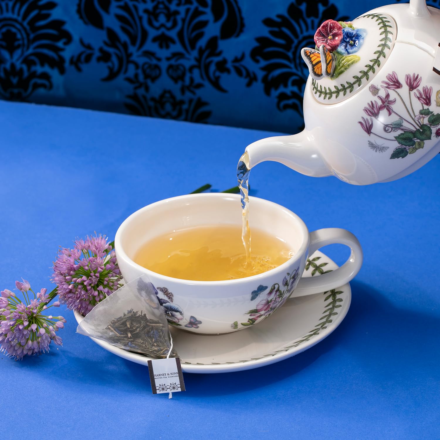 Harney & Sons Blueberry Green Tea | 25 Sachets of Caffeinated Green Tea with Blueberry, Lemongrass and Vanilla Flavors, HT Tea Blends
