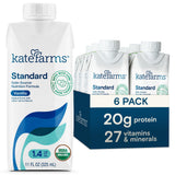 KATE FARMS Organic 1.4 High Calorie Nutrition Shake, Vanilla, 20g Protein, 27 Vitamins and Minerals, Meal Replacement, 11 oz (6 Pack)